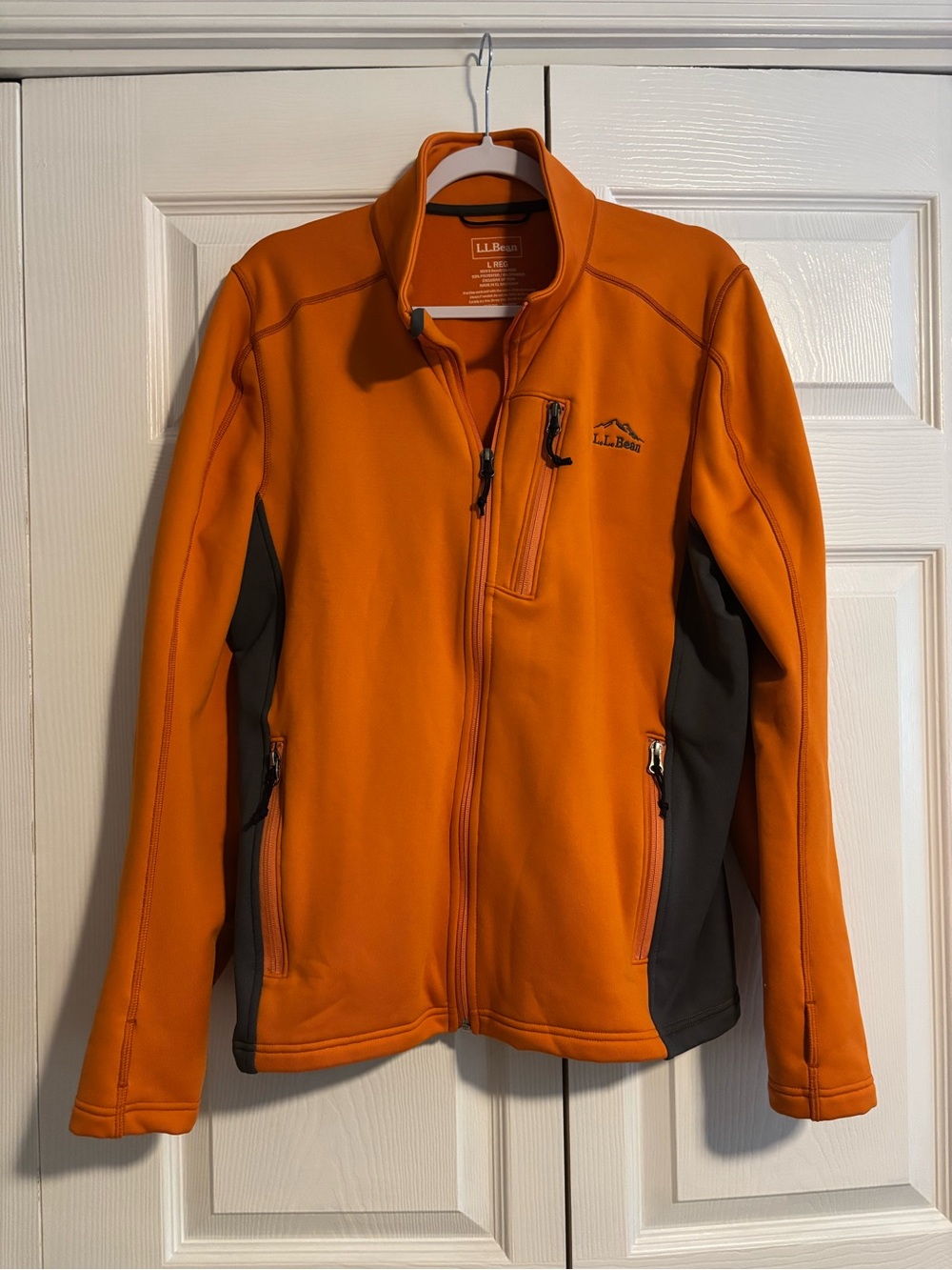 L.L. Bean Orange Lightweight Jacket with Dark Gray Panels